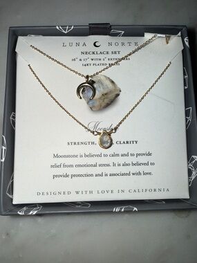 Luna Norte Gold Moonstone Layered Necklace Set